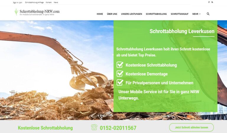 Altmetall-Entsorgung und Schrott-Abholung in Leverkusen durch Schrottabholung-NRW
