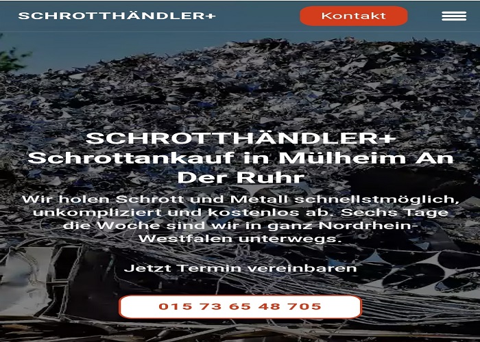 der Schrottankauf In Mülheim an der Ruhr & kostenlosen Abholung und tagesaktuelle Preise für den Metallschrott zu bezahlen