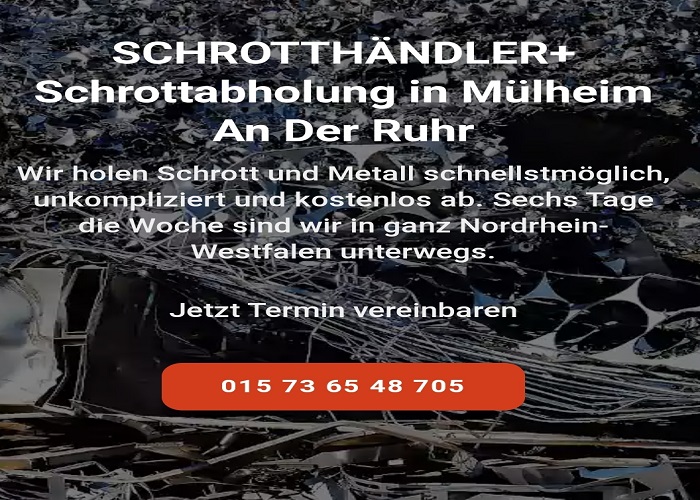 Schrottabholung Mülheim an der Ruhr problemlos durch mobile Schrotthändler