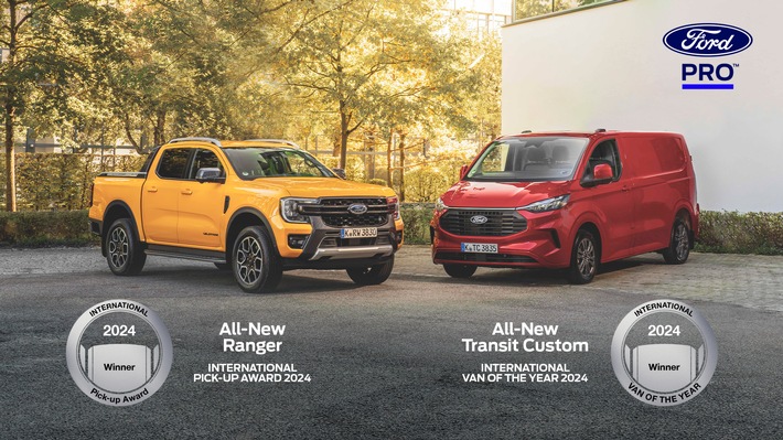 Ford Pro’s Triumph: Neuer Transit Custom – Transporter des Jahres, Ranger gewinnt Pick-up-Award